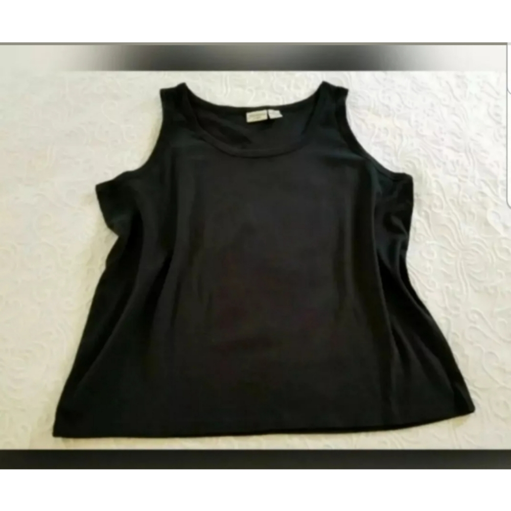 Plus size black tank top 2X 100% cotton cami